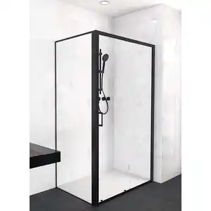 Aurlane Duschkabine mit Schiebetür schwarz 120 x 200 x 80 cm