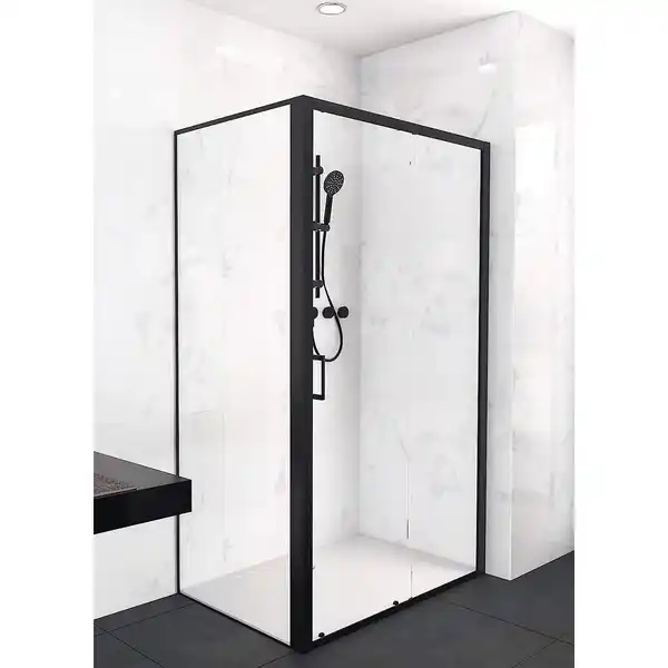 Bild 1 von Aurlane Duschkabine mit Schiebetür schwarz 120 x 200 x 80 cm