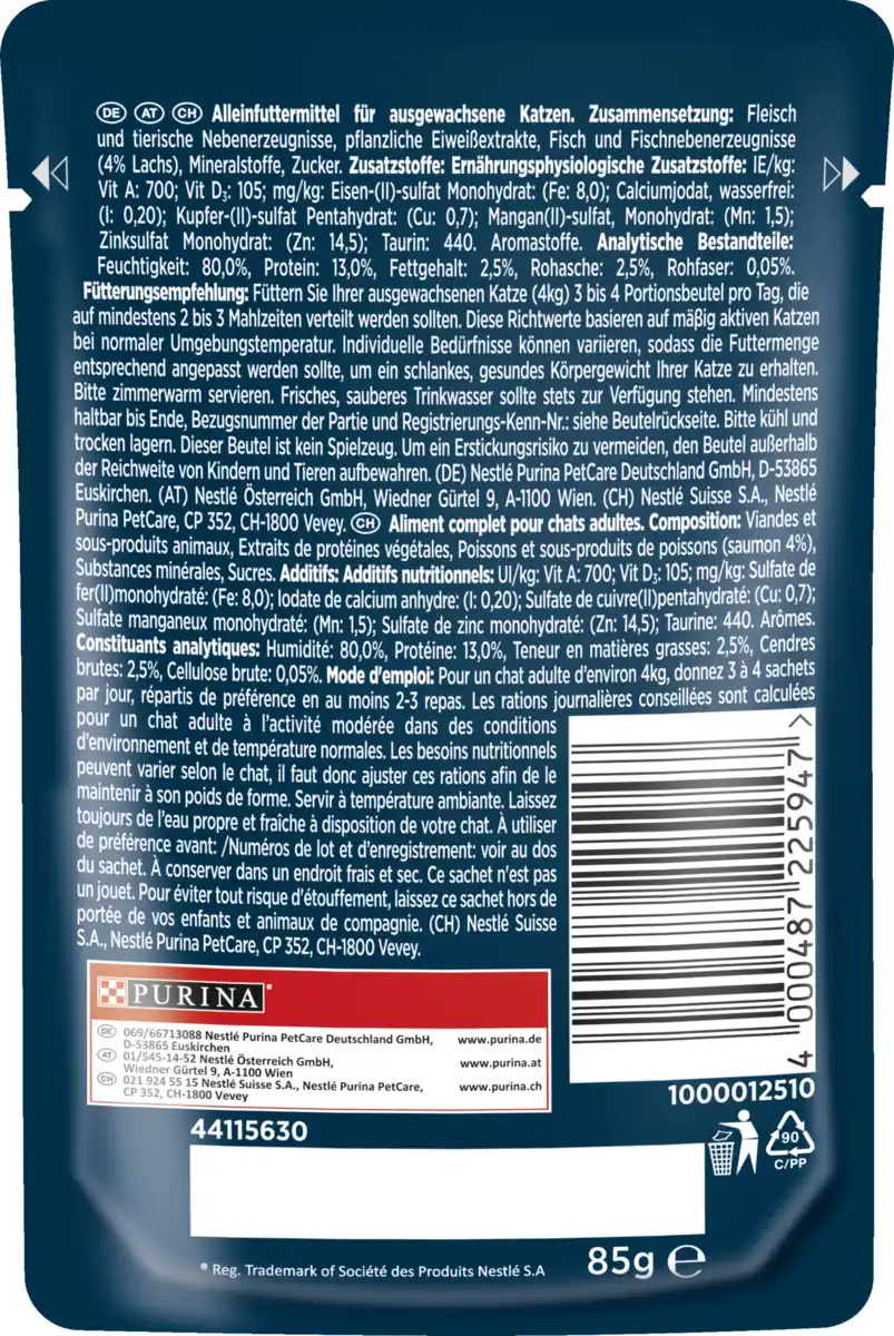 Bild 2 von Gourmet Perle Erlesene Streifen mit Lachs in Sauce, 85 g