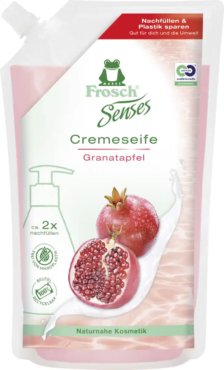 Bild 1 von Frosch Senses Cremeseife Granatapfel Nachfüllbeutel, 500 ml