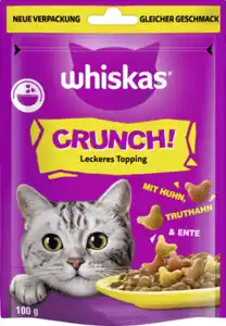Whiskas Crunch Portionsbeutel Huhn Truthahn Ente, 100 g