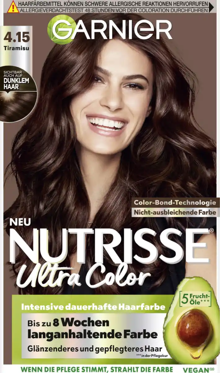 Bild 1 von Garnier Nutrisse Farbsensation Dauerhafte Haarfarbe Coloration 4.15 Tiramisu
