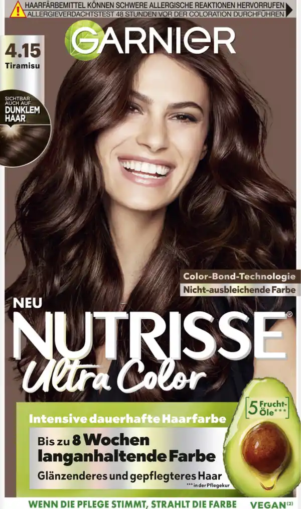 Bild 1 von Garnier Nutrisse Farbsensation Dauerhafte Haarfarbe Coloration 4.15 Tiramisu