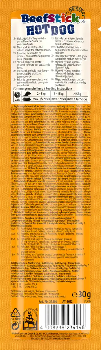 Bild 2 von Vitakraft Beef Stick Hot Dog + Rind, 30 g