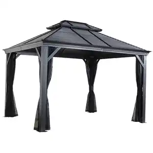 Sojag Pavillon 'Mykonos 10 x 14' basaltgrau 299 x 425 x 292 cm