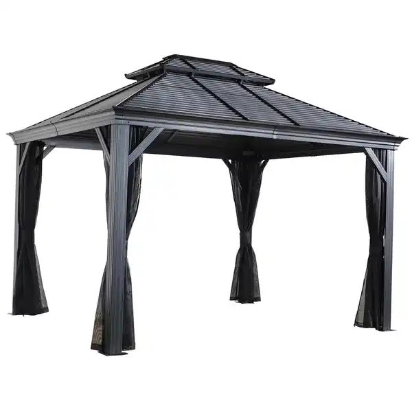 Bild 1 von Sojag Pavillon 'Mykonos 10 x 14' basaltgrau 299 x 425 x 292 cm