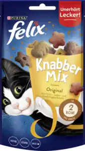 Felix Knabber Mix Original mit Huhn-, Leber- & Truthahngeschmack, 60 g