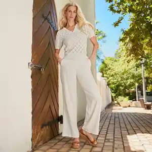 Damen-Hose mit Leinen-Anteil