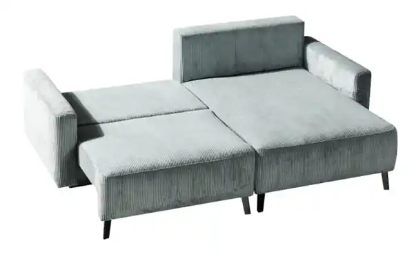 Bild 3 von Querschläfer Hagen mit Ottomane, Cord in grau, Liegefläche ca. 140 x 200 cm