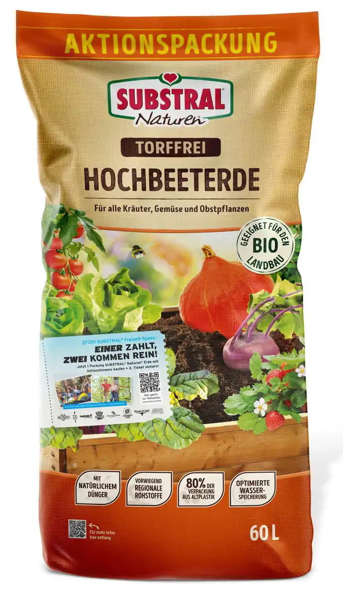 Bild 1 von Substral Naturen Hochbeeterde 60 L Aktionspack torffrei