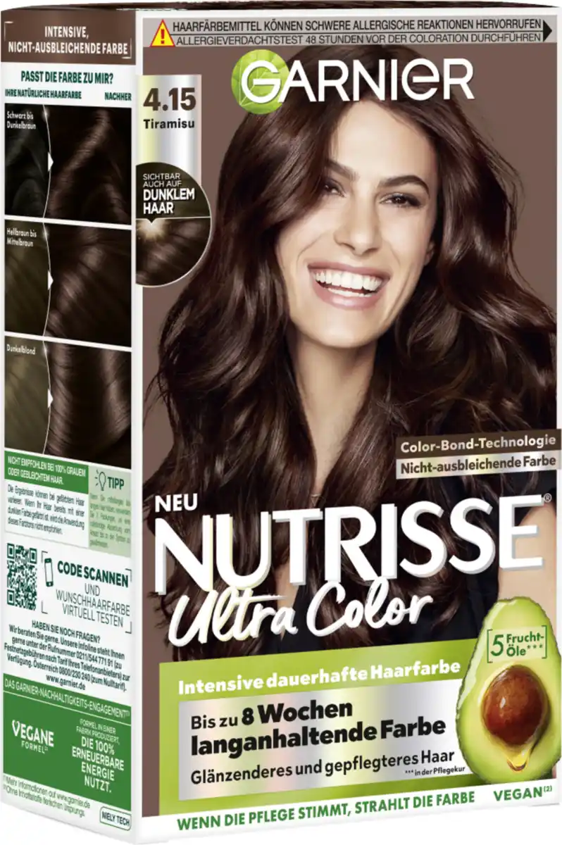 Bild 2 von Garnier Nutrisse Farbsensation Dauerhafte Haarfarbe Coloration 4.15 Tiramisu