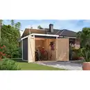 Bild 1 von Karibu Fahrradgarage-Set 'Bike 3' Fichtenholz terragrau mit Solarkit 162,5 x 167 x 216,5 cm