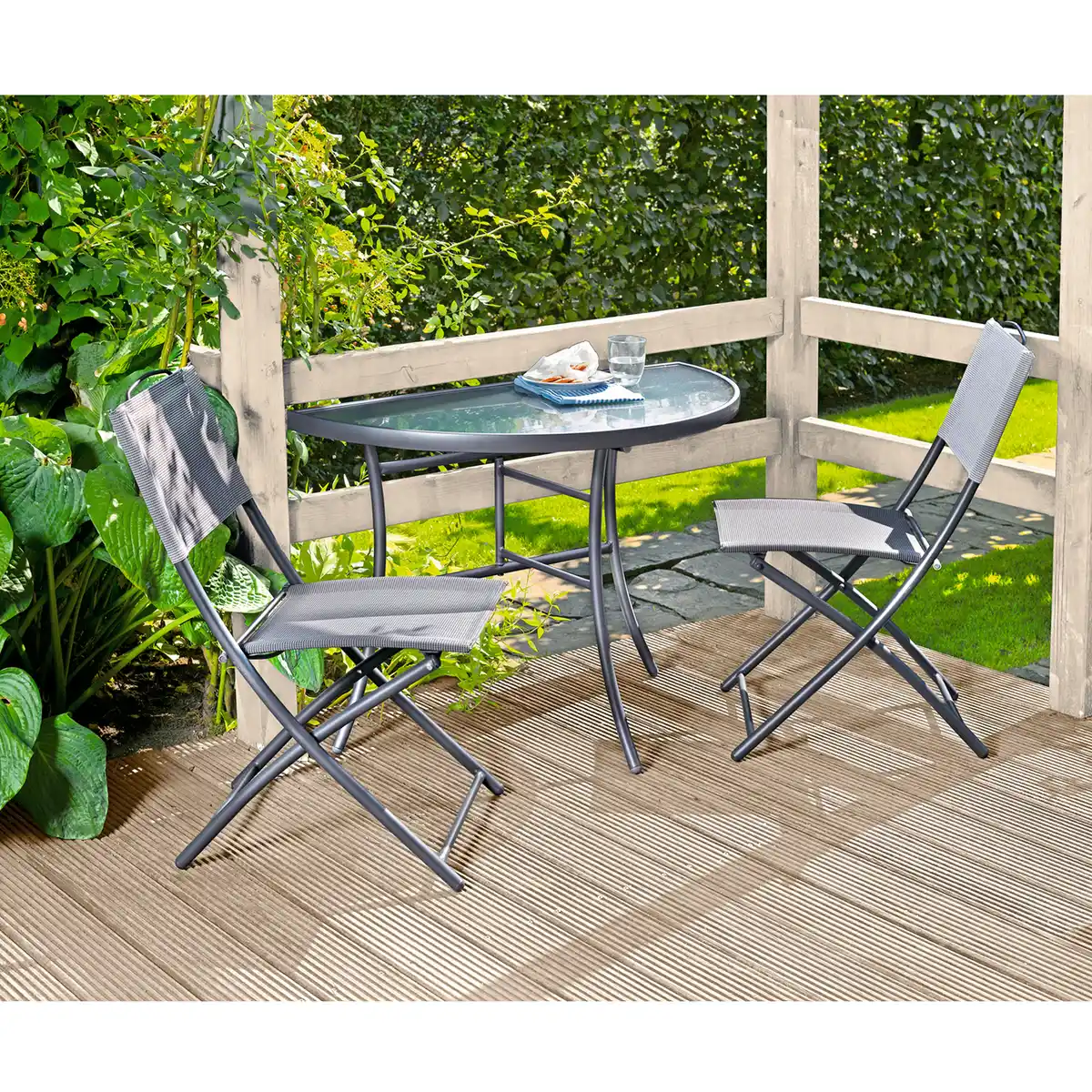 Bild 1 von toom Balkonmöbel-Set 'Annette' grau, 3-teilig