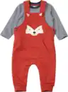 Bild 1 von ALANA Set mit Latzhose mit Fuchs-Motiv & Langarmshirt, braun, Gr. 80
