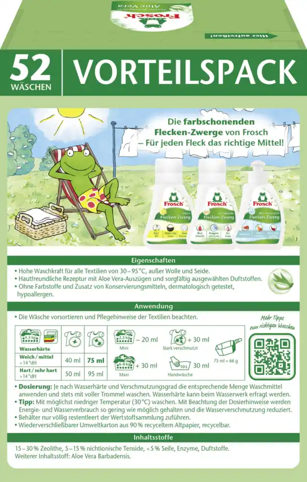 Bild 2 von Frosch Sensitiv-Waschmittel Pulver Aloe Vera Hypoallergen 52 WL