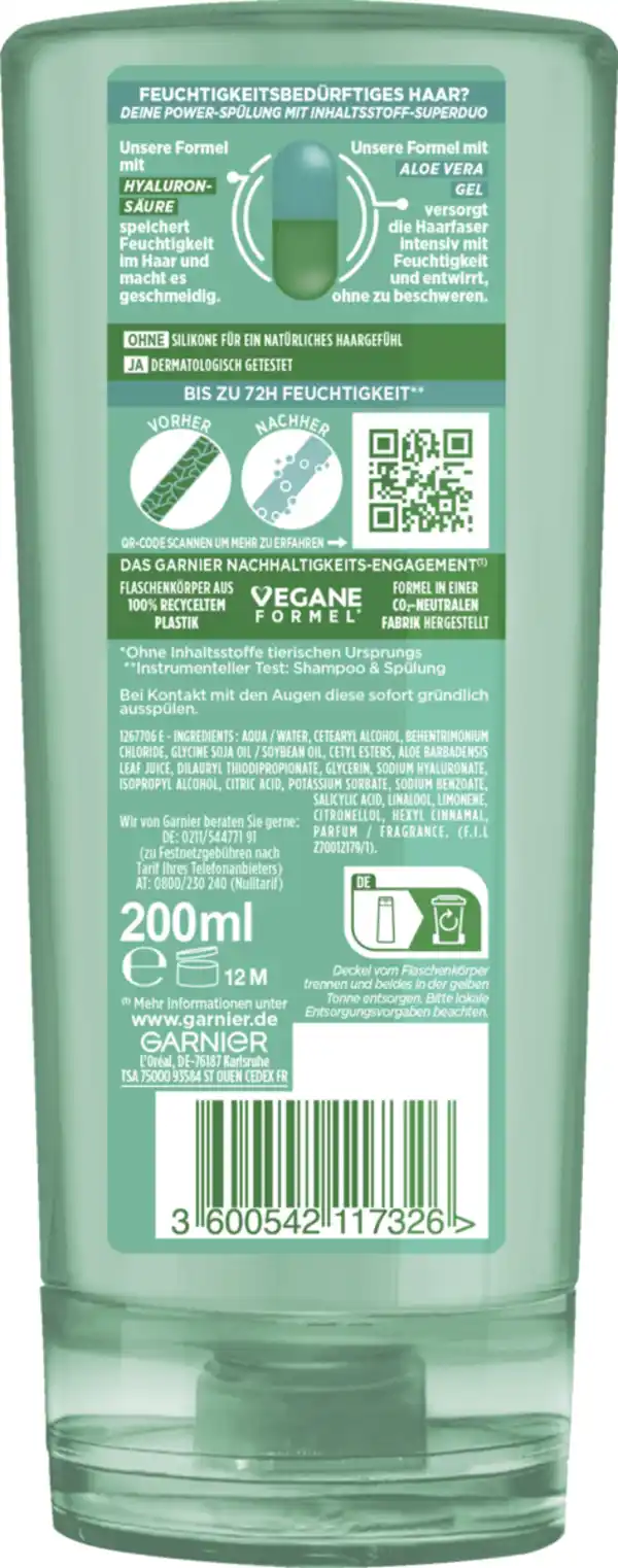 Bild 2 von Garnier Fructis Aloe Hydra Bomb Kräftigende Spülung für normales Haar, 200 ml