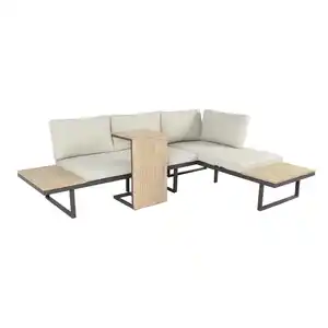 bellavista® Ecklounge-Set 'Cella' anthrazit/beige 5-teilig