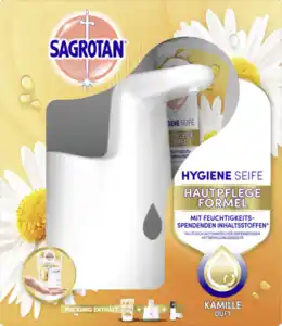 Sagrotan No-Touch Automatischer Seifenspender Starterset Lotusblüte & Kamillenöl