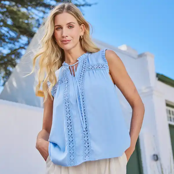 Bild 1 von Damen-Bluse mit Spitze