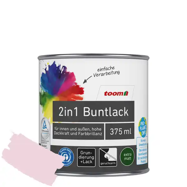 Bild 1 von toom 2in1 Buntlack 'Flamingo' rosa matt 375 ml