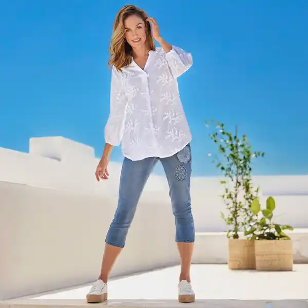 Bild 4 von Damen-Capri-Jeans mit Applikation