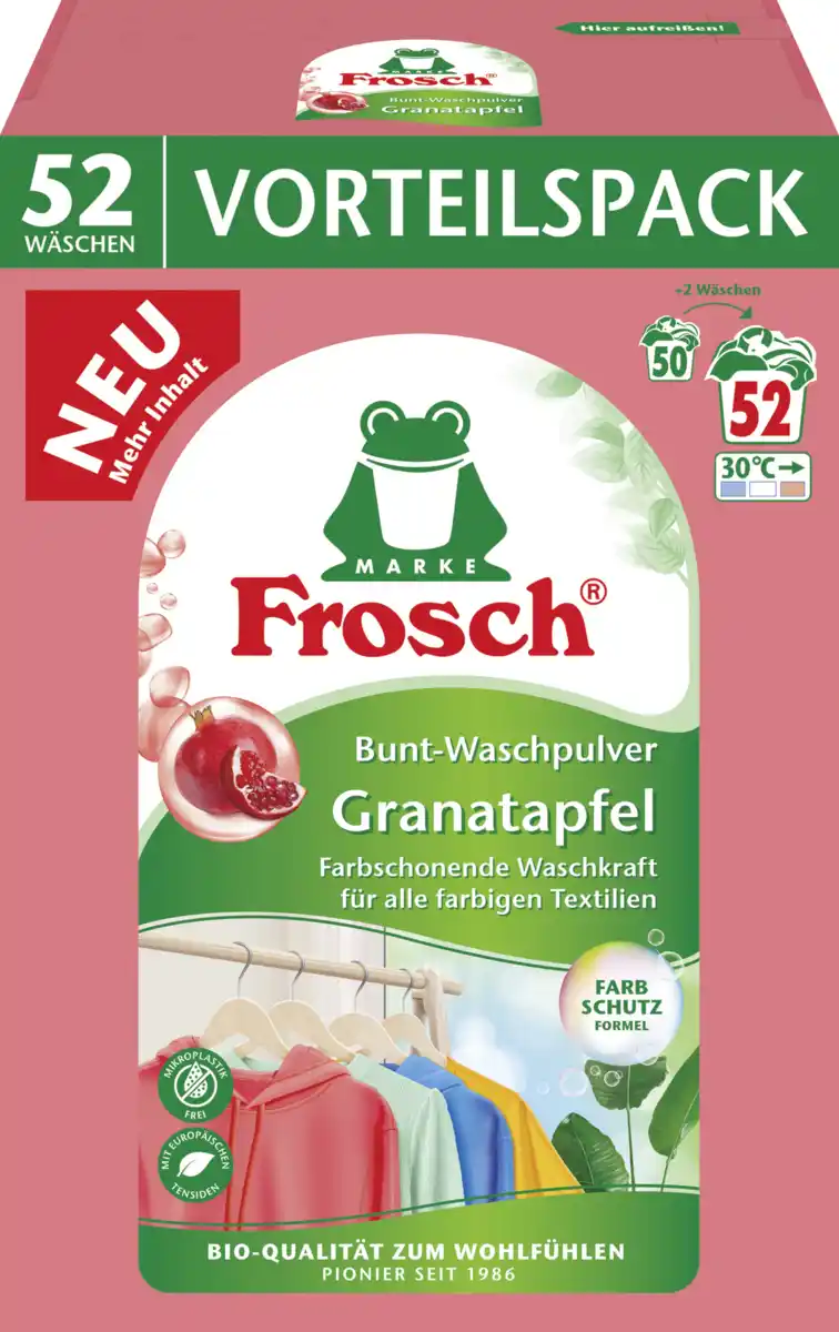Bild 1 von Frosch Bunt-Waschpulver Pulver Granatapfel 52 WL