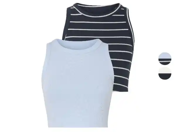 Bild 1 von esmara® Damen Crop-Tops, 2 Stück, gerippt