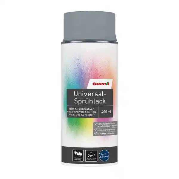 Bild 1 von toom Universal-Sprühlack 'Stadtgeflüster' silbergrau glänzend 400 ml