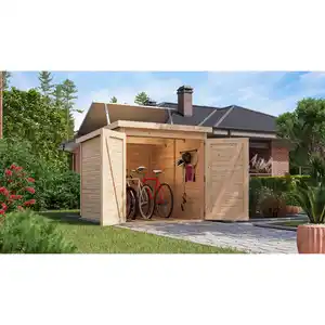 Karibu Fahrradgarage-Set 'Bike 3' Fichtenholz naturbelassen mit Solarkit 162,5 x 167 x 216,5 cm