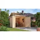 Bild 1 von Karibu Fahrradgarage-Set 'Bike 3' Fichtenholz naturbelassen mit Solarkit 162,5 x 167 x 216,5 cm