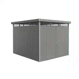 Biohort Gerätehaus 'HighLine 5' mit Doppeltür 275 x 315 cm Quarzgrau metallic