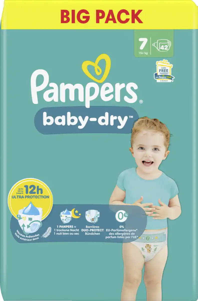 Bild 1 von Pampers Baby Dry Windeln Gr.7 Extra Large 15kg Big Pack