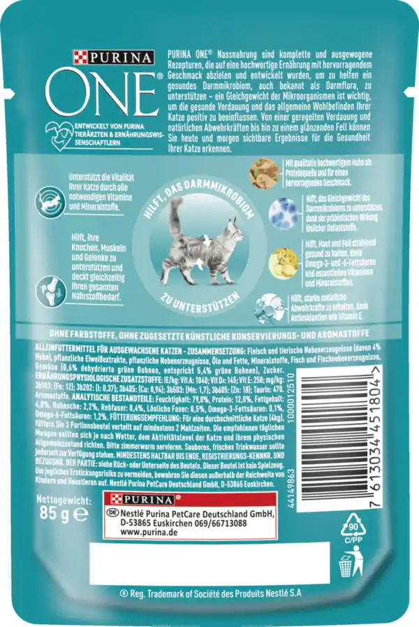 Bild 2 von Purina ONE Adult zarte Stückchen in Sauce mit Huhn & grünen Bohnen, 85 g