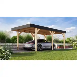 Karibu Einzelcarport 'Elmo 1' Fichtenholz naturbelassen 318 x 246,5 x 576,5 cm
