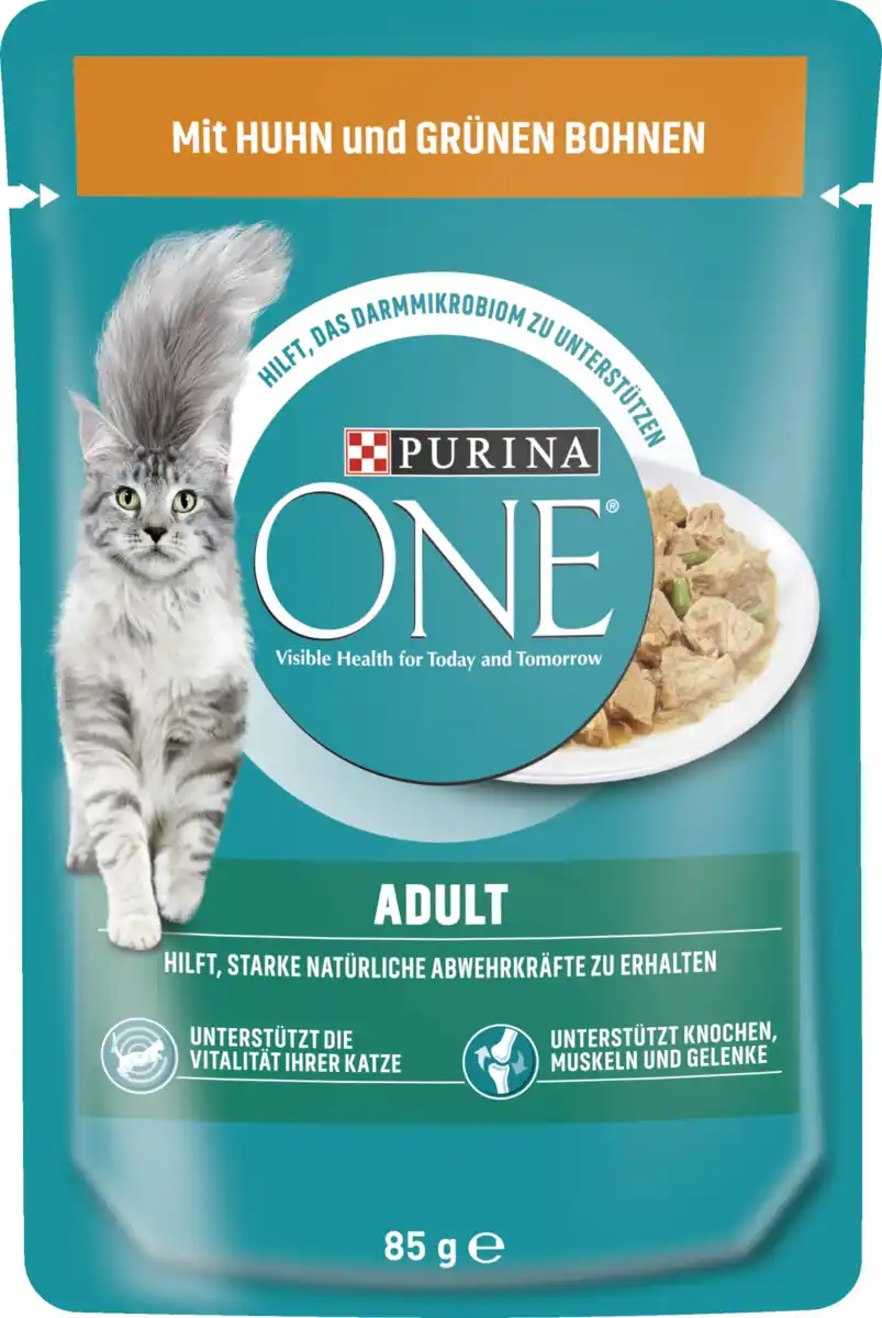 Bild 1 von Purina ONE Adult zarte Stückchen in Sauce mit Huhn & grünen Bohnen, 85 g