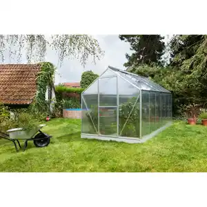 Vitavia Gewächshaus 'Triton 7500' 198 x 377 cm mit 4 mm Hohlkammerplatten silbern