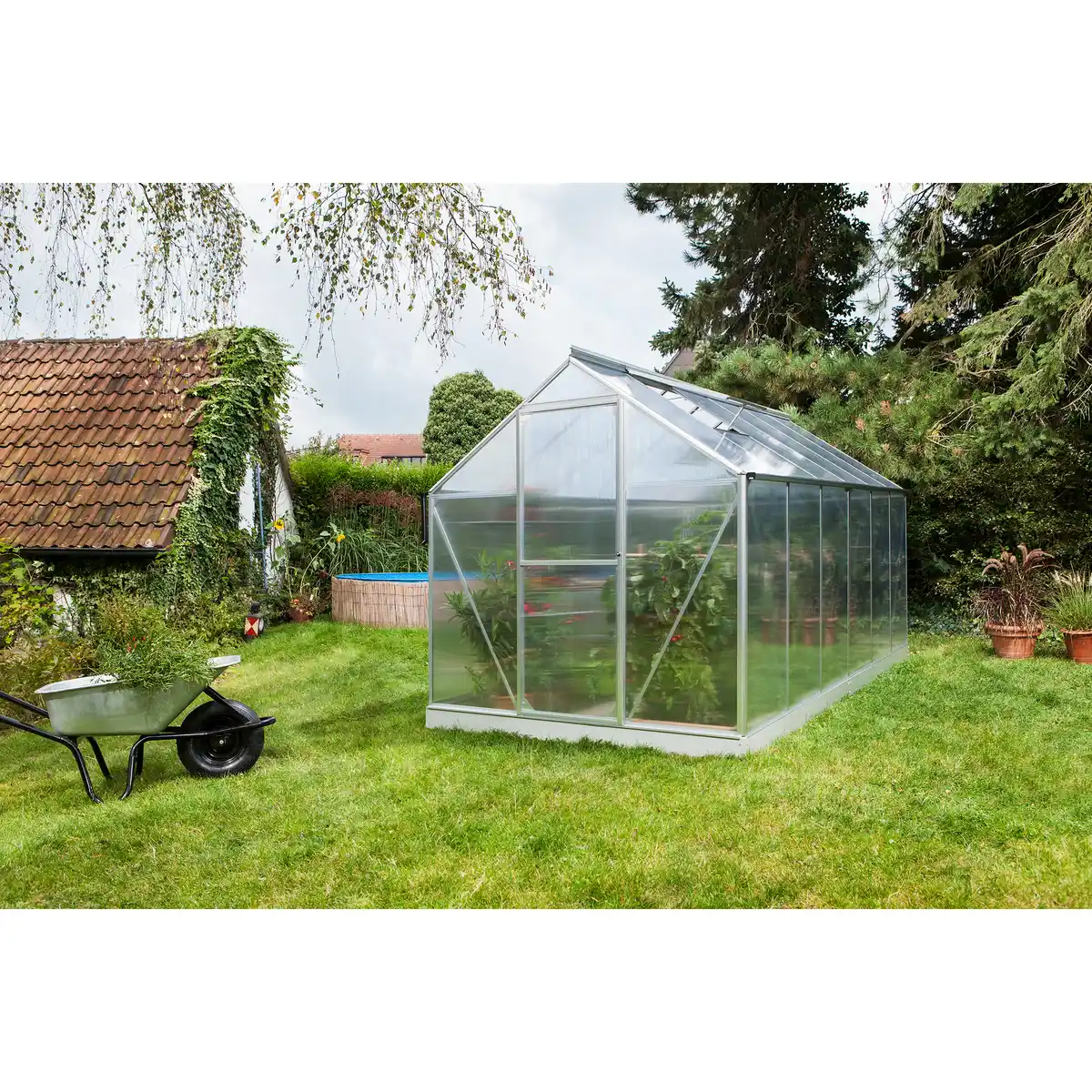 Bild 1 von Vitavia Gewächshaus 'Triton 7500' 198 x 377 cm mit 4 mm Hohlkammerplatten silbern