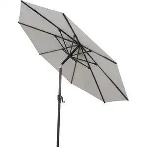 Siena Garden Mittelstockschirm 'Cedro' hellgrau/meliert Ø 300 cm