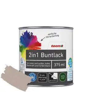toom 2in1 Buntlack 'Kieselsand' taupe matt 375 ml