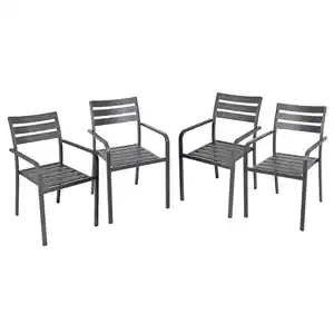 Garden Pleasure Gartenstuhl-Set 'Treviso' anthrazit 4-teilig