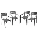 Bild 1 von Garden Pleasure Gartenstuhl-Set 'Treviso' anthrazit 4-teilig