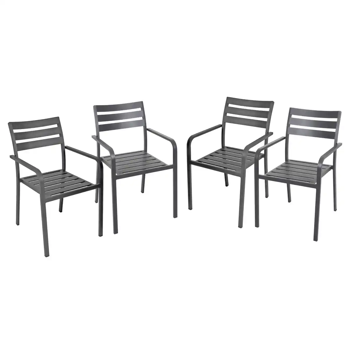 Bild 1 von Garden Pleasure Gartenstuhl-Set 'Treviso' anthrazit 4-teilig