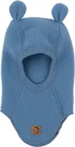 Mikk-Line Schlupfmütze mit Merinowolle & Ohren, blau, Gr. 86/92