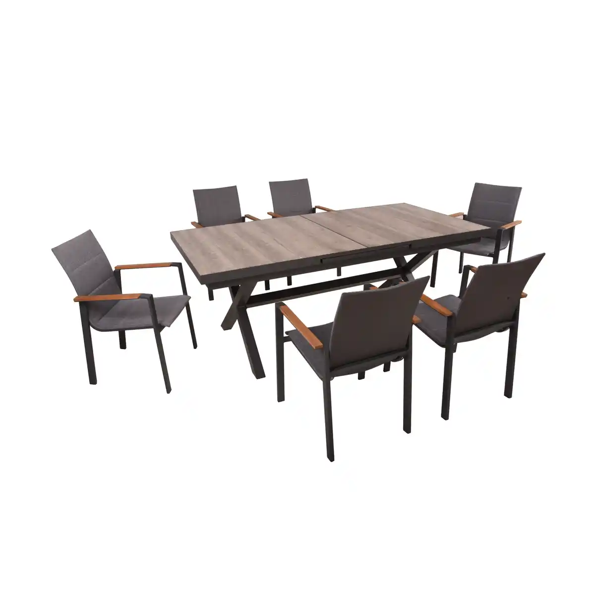 Bild 1 von Garden Pleasure Gartenmöbel-Set 'Rana/Davina' anthrazit 7-teilig