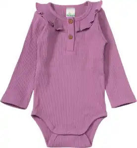 ALANA Body Langarm mit Ripp-Struktur & Rüschen-Kragen, lila, Gr. 74/80