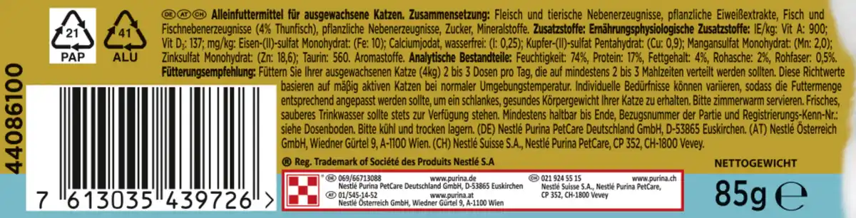 Bild 2 von Gourmet Gold raffiniertes Ragout mit Thunfisch, 85 g