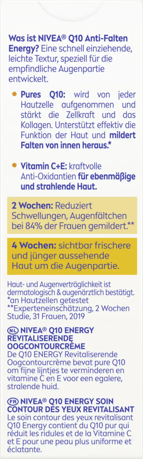 Bild 3 von NIVEA Q10 Energy Anti-Falten Augenpflege, 15 ml