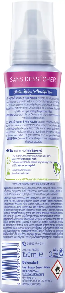 Bild 2 von NIVEA Volumen Pflege Schaumfestiger, 150 ml