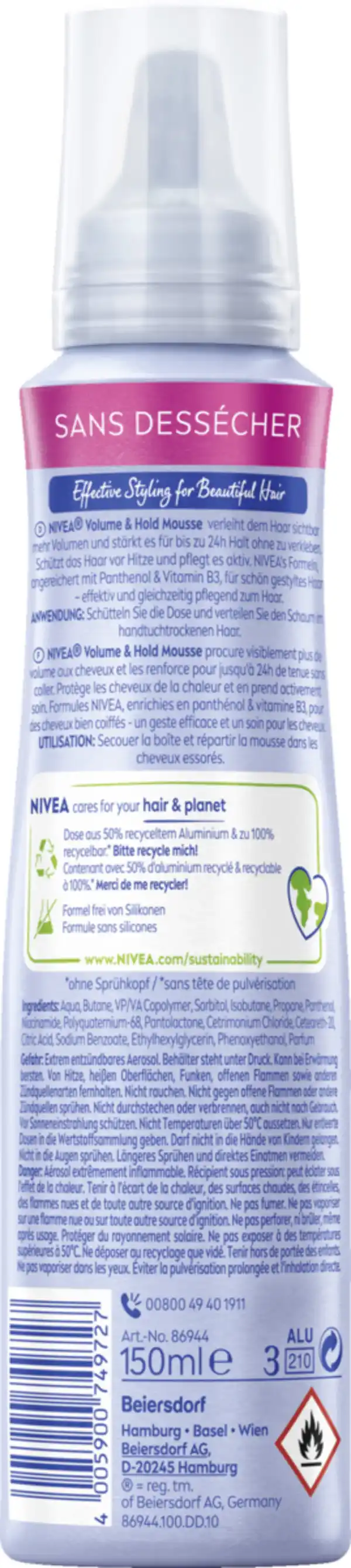 Bild 2 von NIVEA Volumen Pflege Schaumfestiger, 150 ml