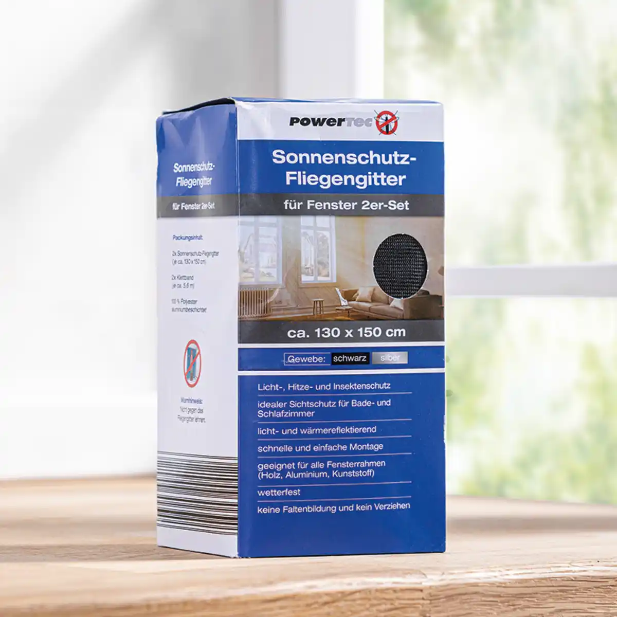 Bild 1 von Powertec Insect Sonnenschutz-Fliegengitter 2er-Set